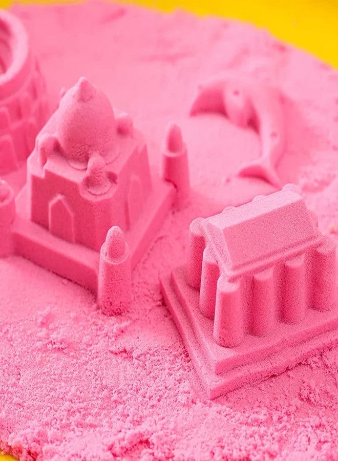 13 SOEME مجموعة قلاع رملية حركية متعددة الألوان من 13 SOEME للأطفال، 500 غرام من الصلصال السحري القابل لإعادة الاستخدام، عجينة مع 5 قوالب قلاع للعب، أنشطة ترفيهية إبداعية، ألعاب رملية ناعمة للأولاد والبنات، من سن 3 سنوات فما فوق (علبة مستطيلة) - Image 2